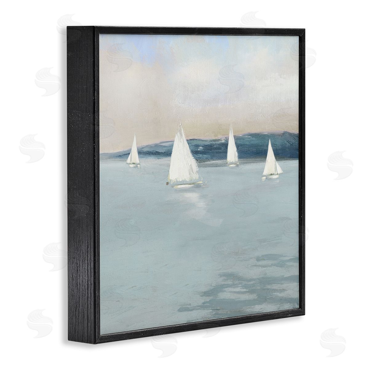 Sally Swatland Coastal Sailing Seascape Boats Black Framed Glicee Wall Art Print