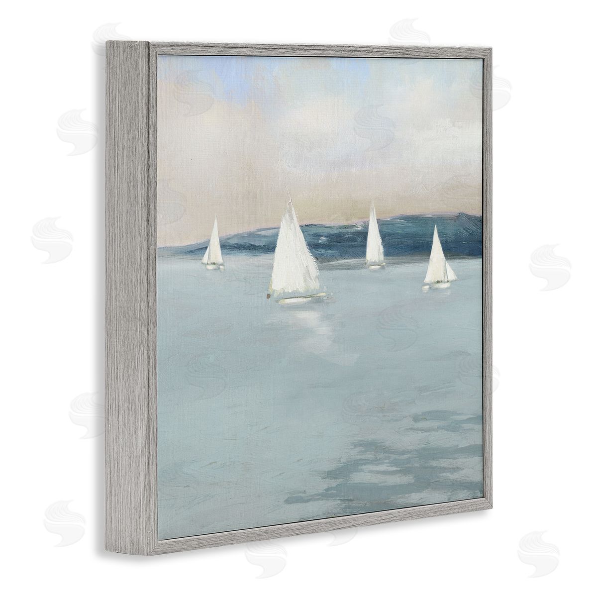 Sally Swatland Coastal Sailing Seascape Boats Gray Framed Glicee Wall Art Print