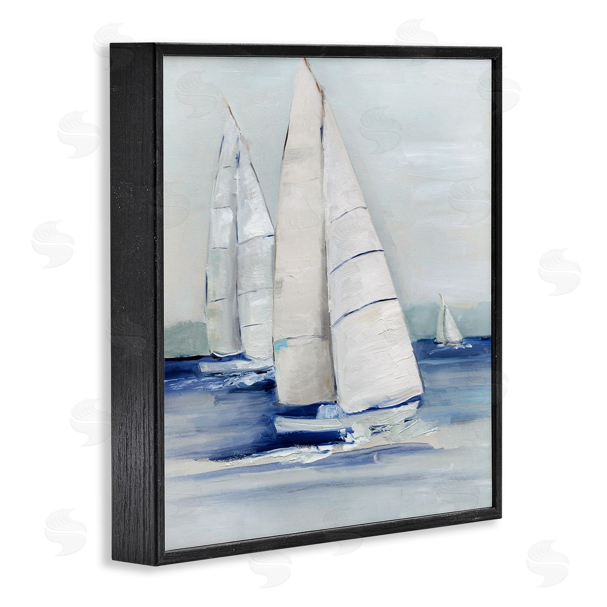Sally Swatland Nautical Boats Sailing Sea Waves Black Framed Glicee Wall Art Print