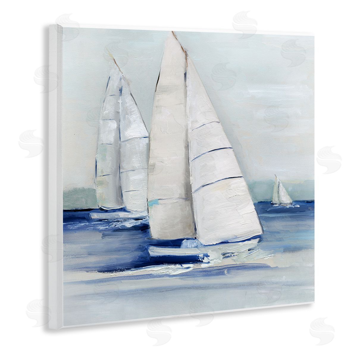 Sally Swatland Nautical Boats Sailing Sea Waves Wooden Wall Plaque Art Print