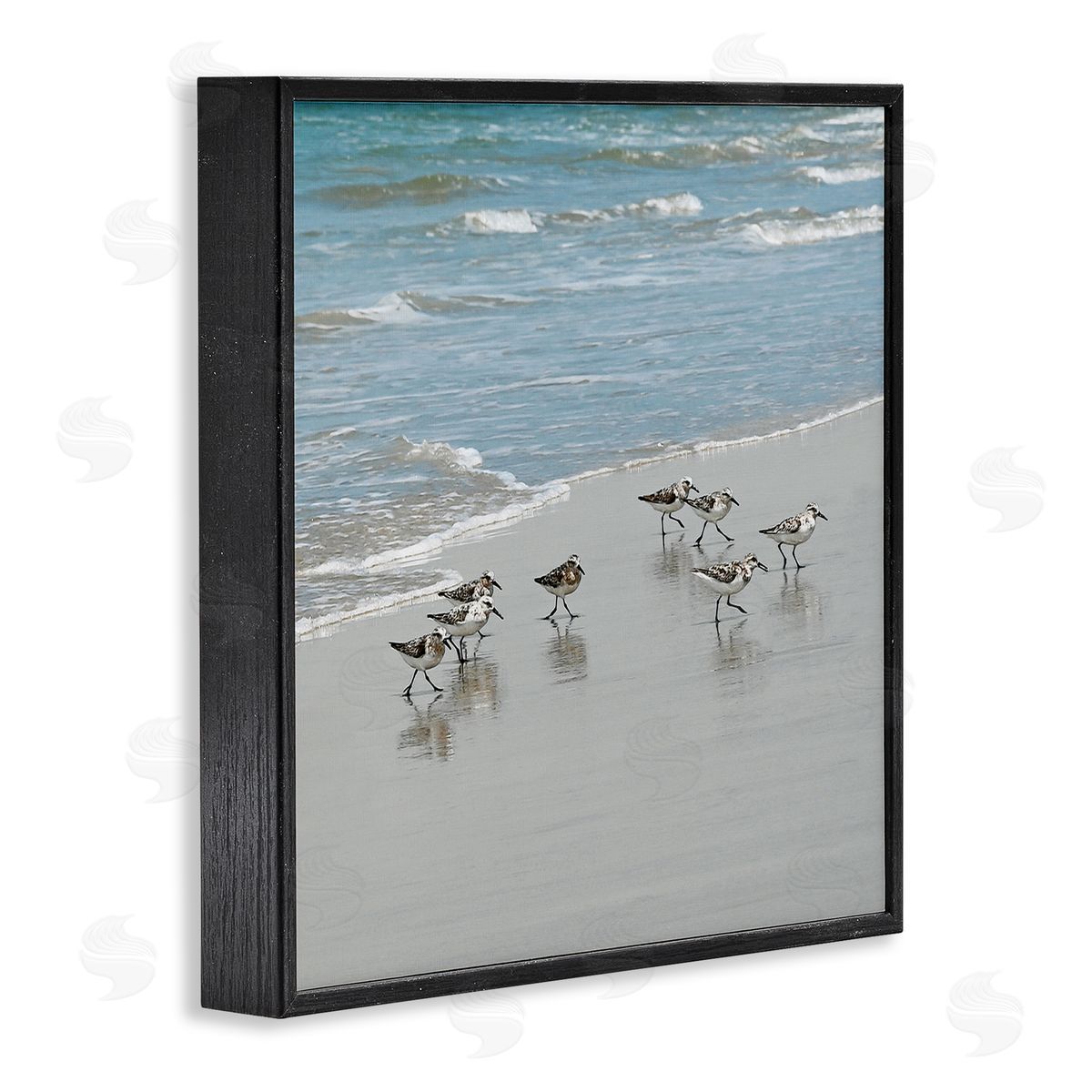 Natalie Carpentieri Sandpipers Flock Sandy Beach Shore Black Framed Glicee Wall Art Print