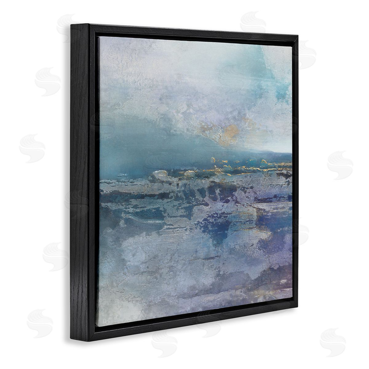 Scott Brems Abstract Ocean Landscape Splash Black Floating Frame Canvas Wall Art Print
