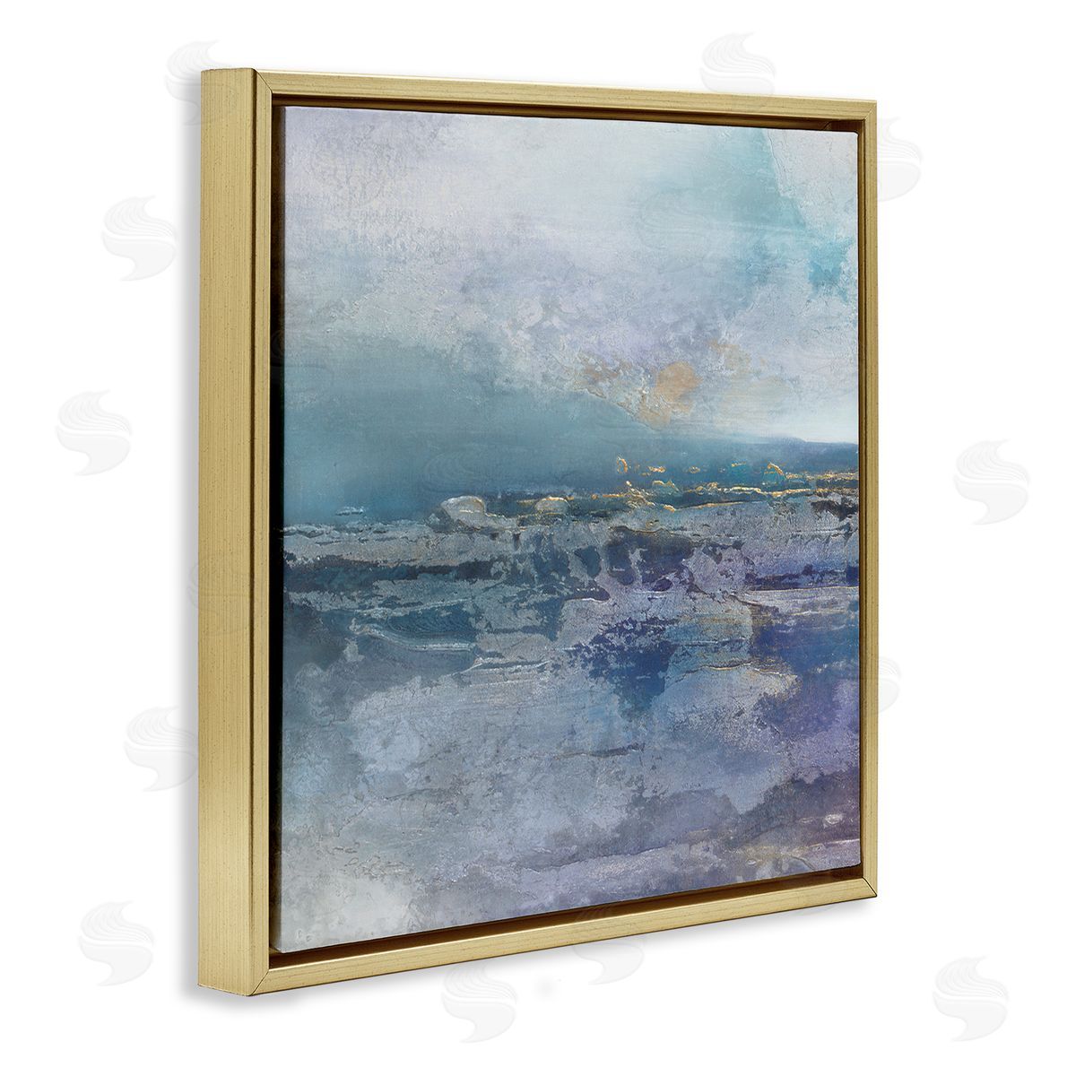 Scott Brems Abstract Ocean Landscape Splash Gold Floating Frame Canvas Wall Art Print