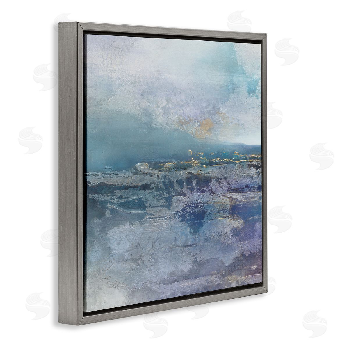 Scott Brems Abstract Ocean Landscape Splash Gray Floating Frame Canvas Wall Art Print