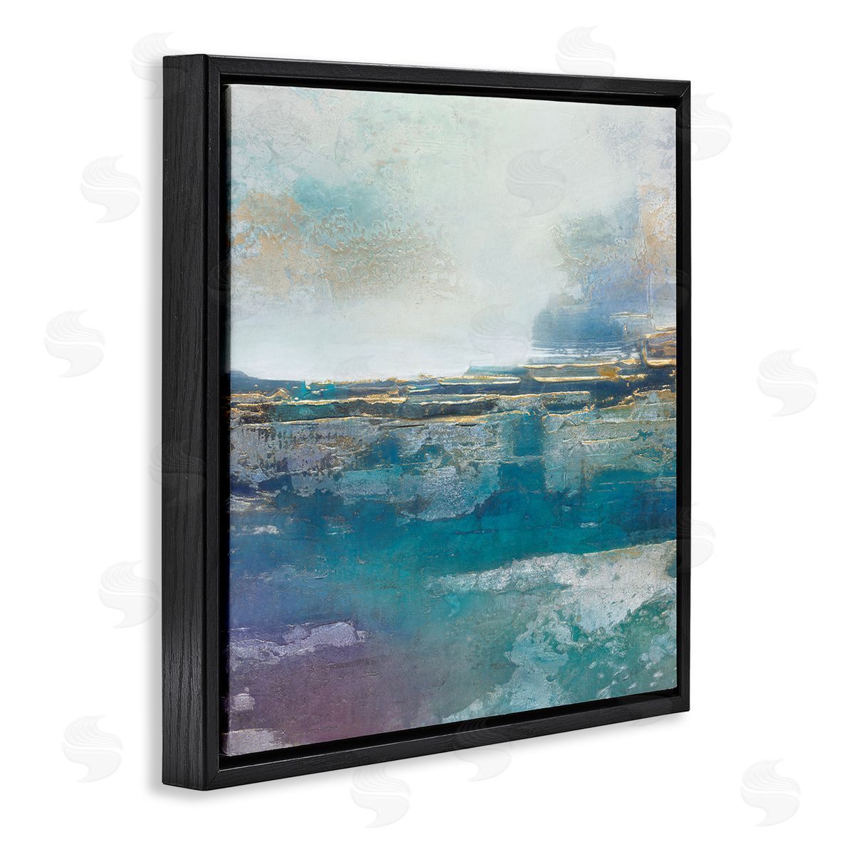 Scott Brems Abstract Ocean View Glam Detail Black Floating Frame Canvas Wall Art Print