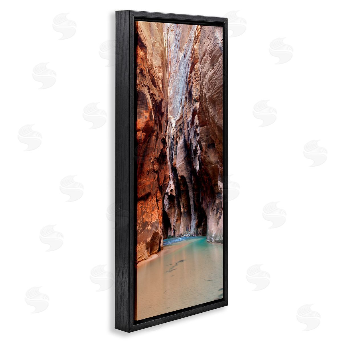 Zion National Park Cliffs Black Floating Frame Canvas Wall Art, Home Decor by Dennis Frates