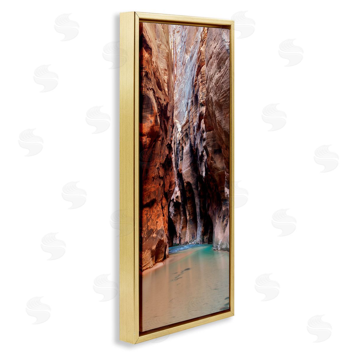 Zion National Park Cliffs Gold Floating Frame Canvas Wall Art, Home Decor by Dennis Frates