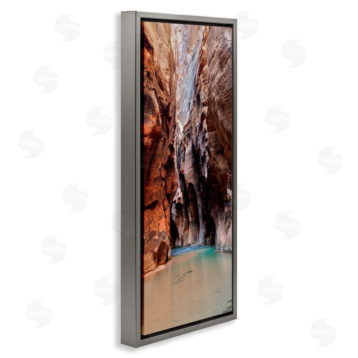 Zion National Park Cliffs Grey Floating Frame Canvas Wall Art, Home Decor by Dennis Frates