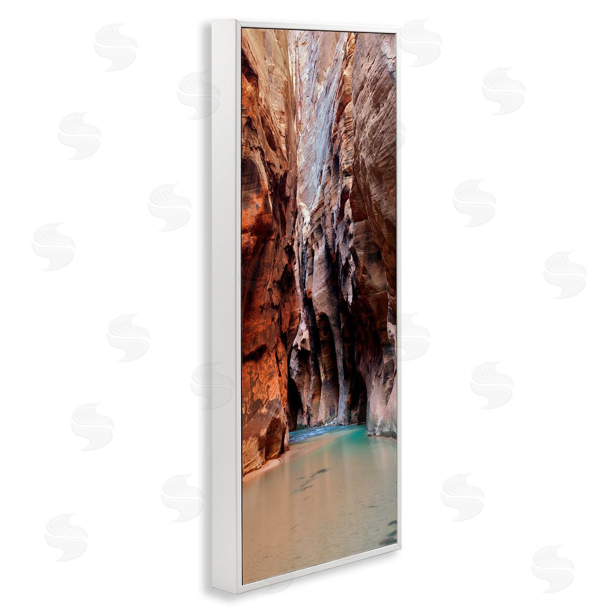 Zion National Park Cliffs White Frame Print Wall Art, Home Decor by Dennis Frates