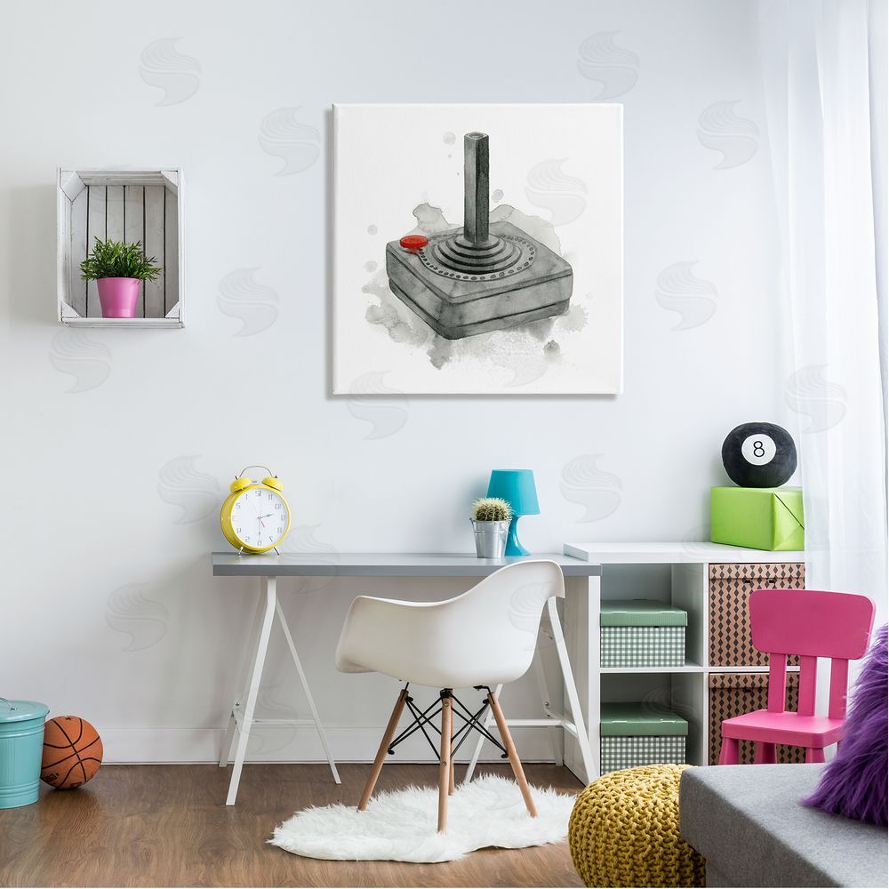 Grace Popp Vintage Video Game Joystick Canvas Wall Art in Room
