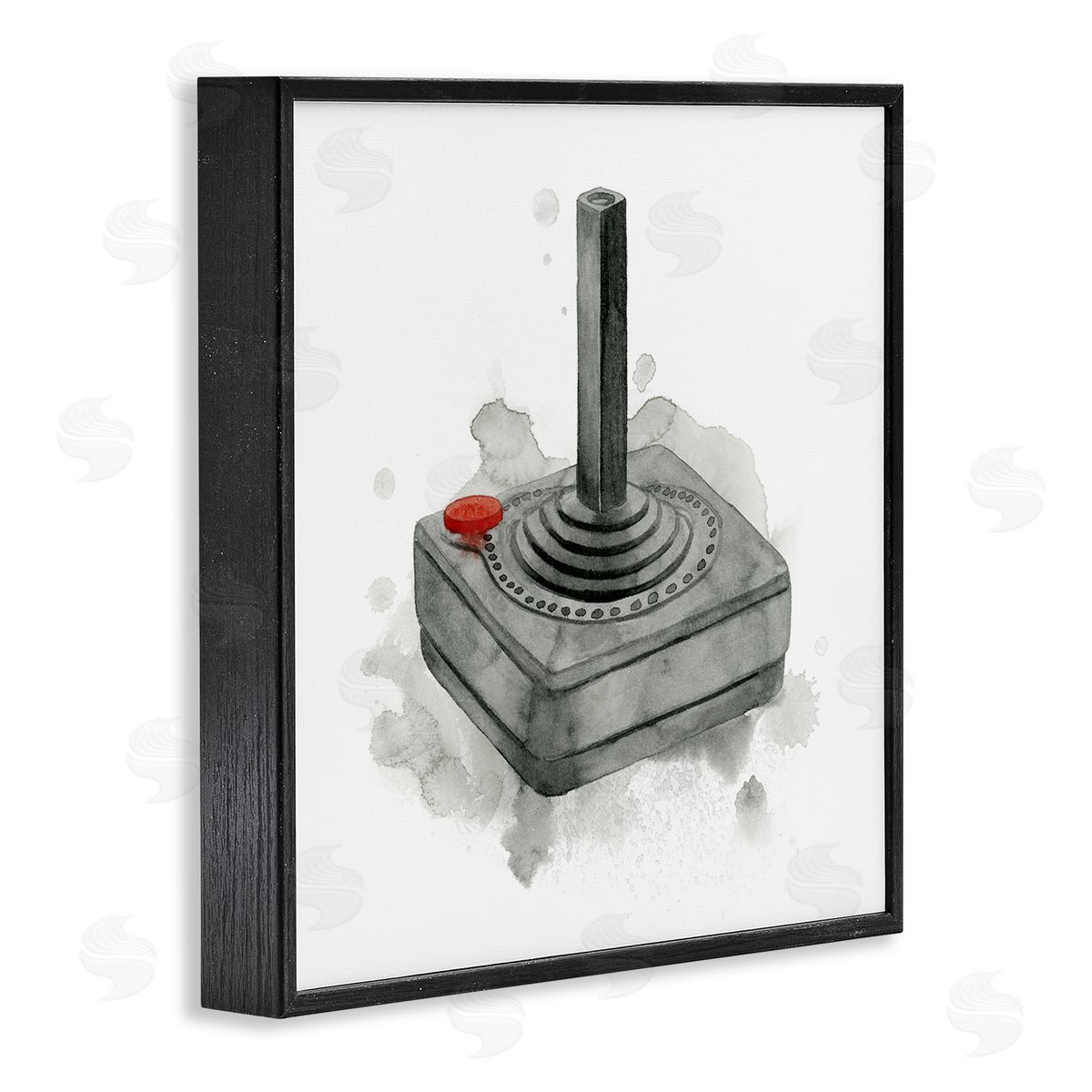 Grace Popp Vintage Video Game Joystick Black Framed Glicee Wall Art Print
