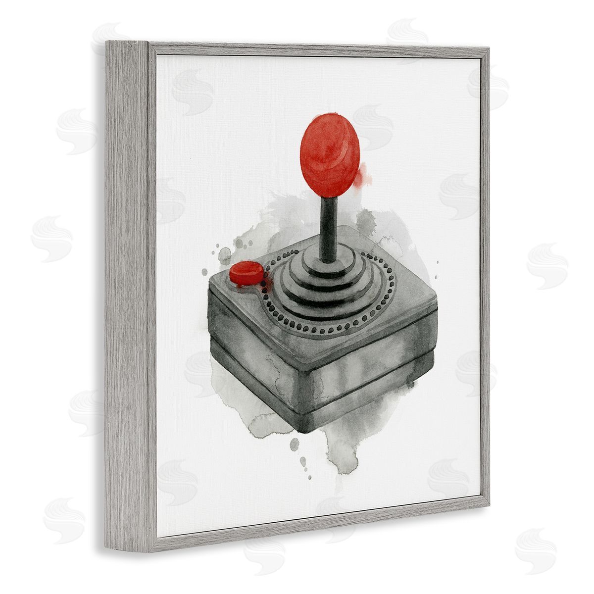 Grace Popp Vintage Gaming Controller Joystick Gray Framed Glicee Wall Art Print