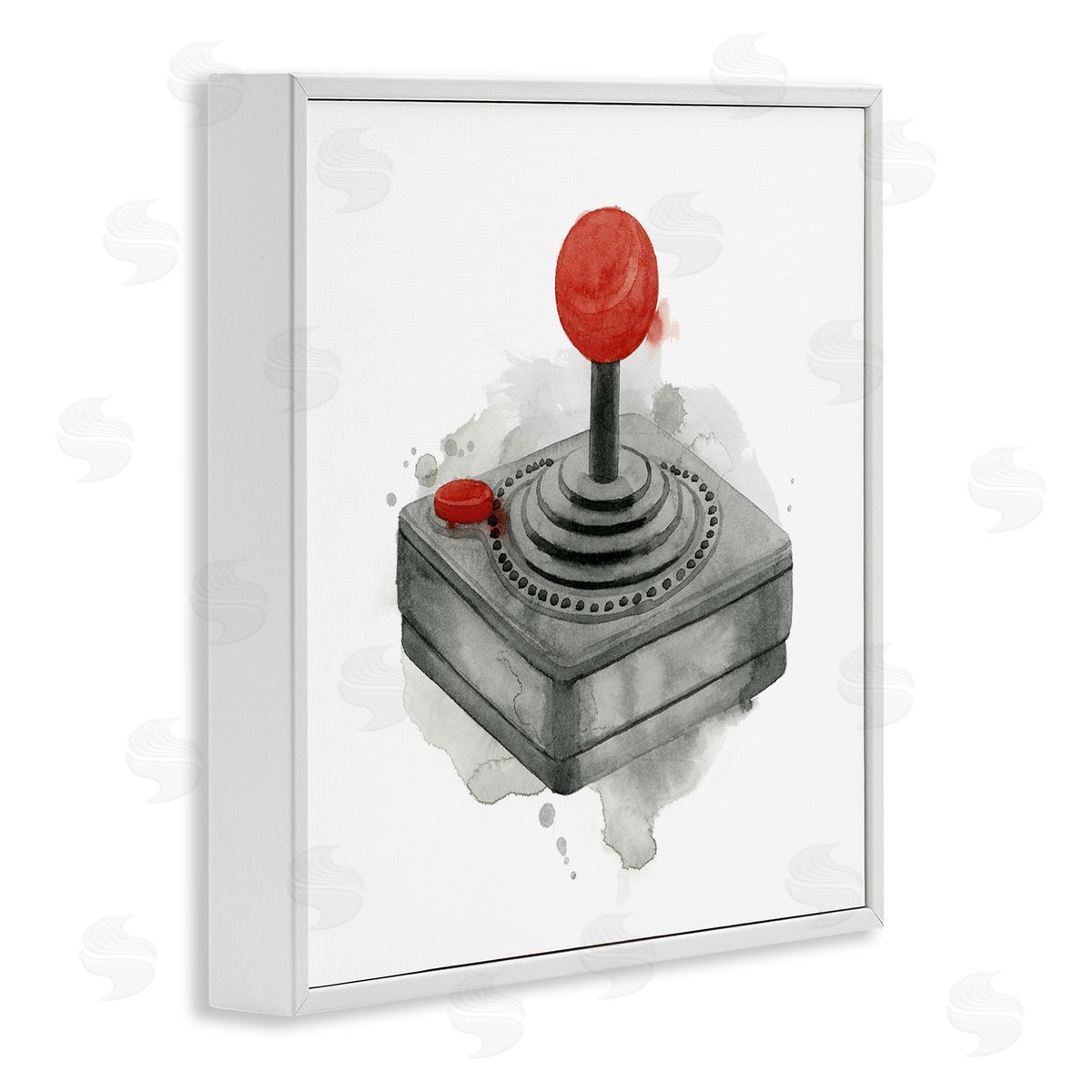 Grace Popp Vintage Gaming Controller Joystick White Framed Glicee Wall Art Print