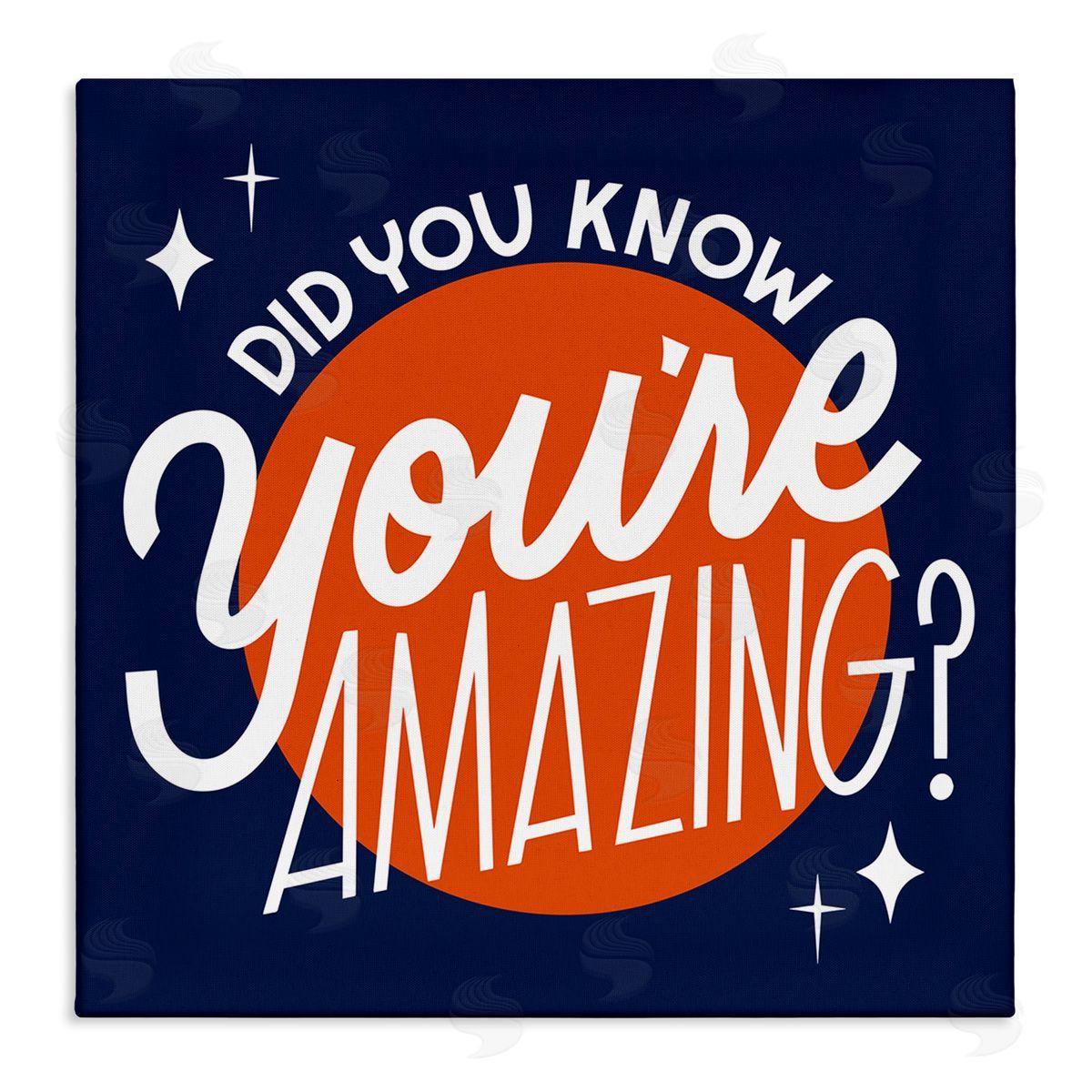 Hey Bre! Creative Studio You're Amazing Blue & Orange Stretched Canvas Wall Art Print