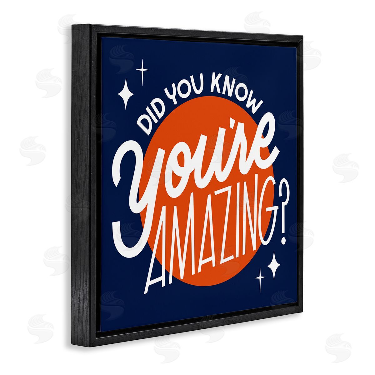 Hey Bre! Creative Studio You're Amazing Blue & Orange Black Floating Frame Canvas Wall Art Print