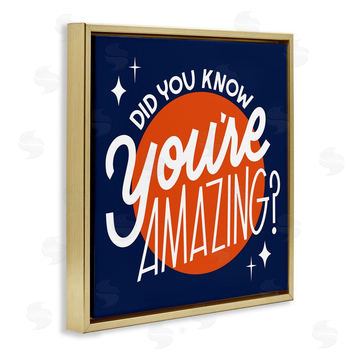 Hey Bre! Creative Studio You're Amazing Blue & Orange Gold Floating Frame Canvas Wall Art Print