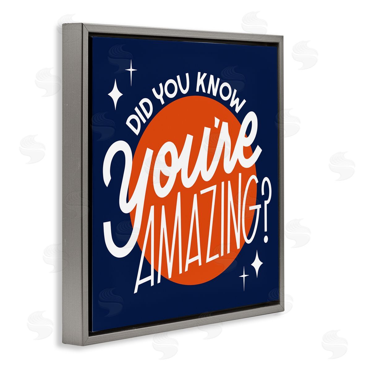 Hey Bre! Creative Studio You're Amazing Blue & Orange Gray Floating Frame Canvas Wall Art Print