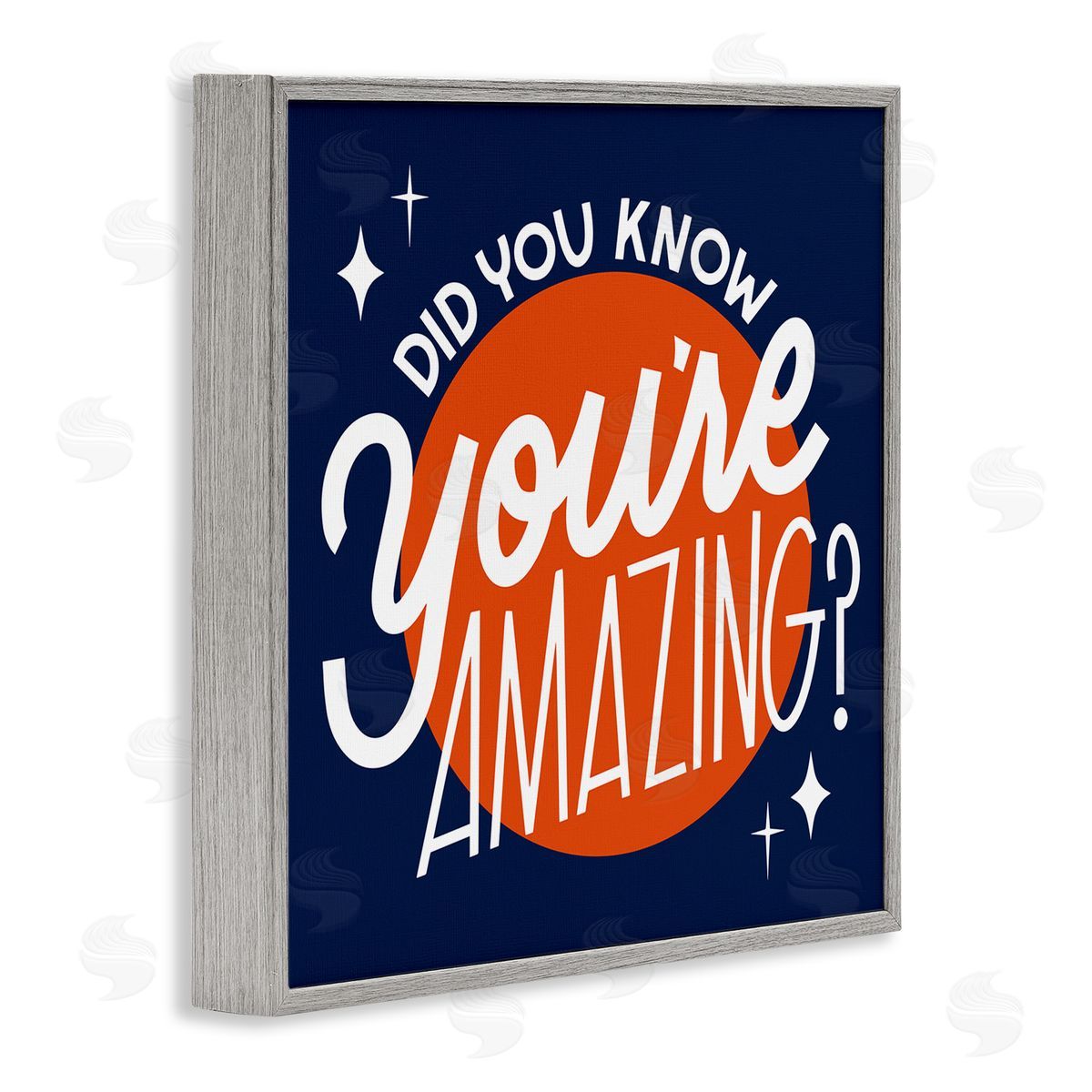 Hey Bre! Creative Studio You're Amazing Blue & Orange Gray Framed Glicee Wall Art Print