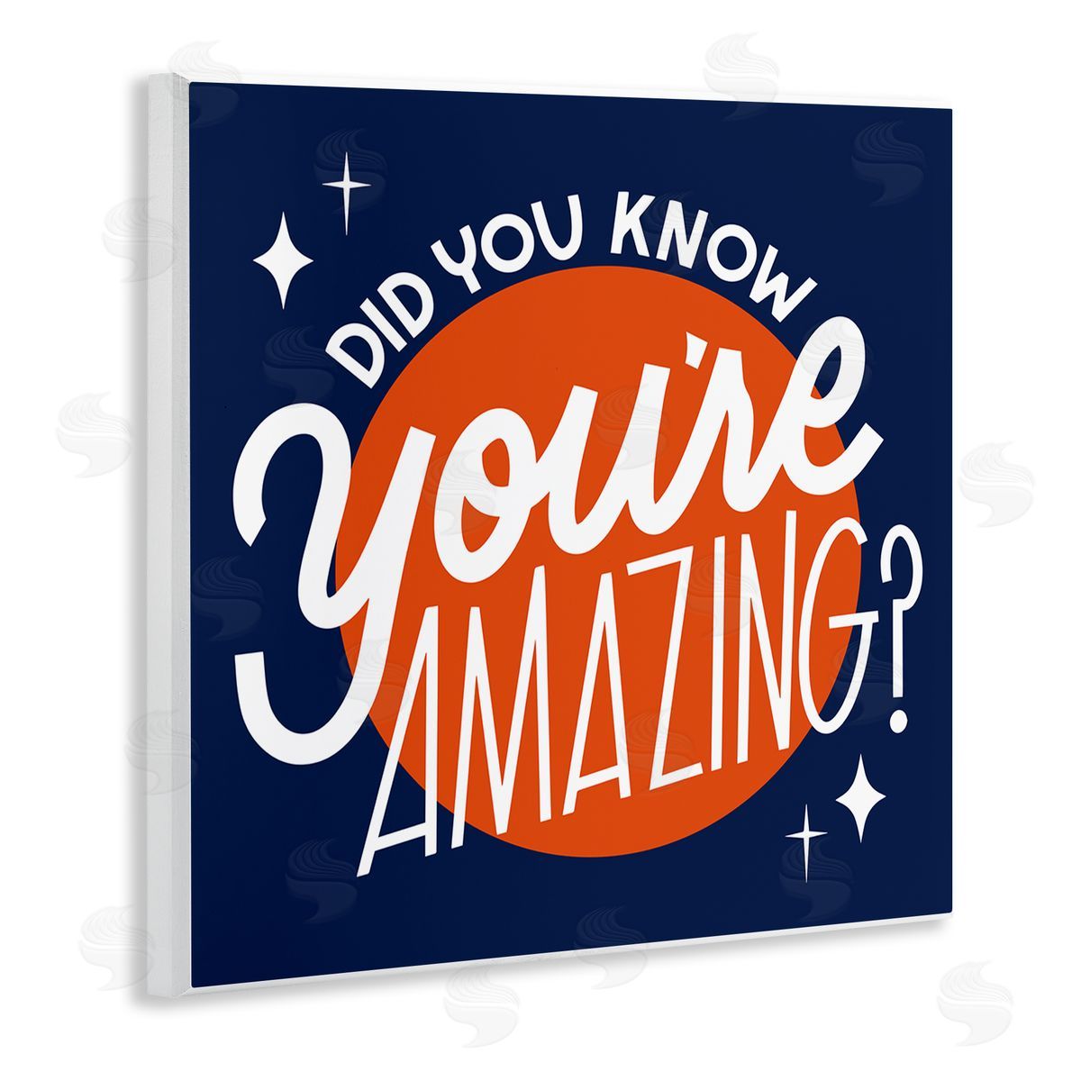 Hey Bre! Creative Studio You're Amazing Blue & Orange Wooden Wall Plaque Art Print