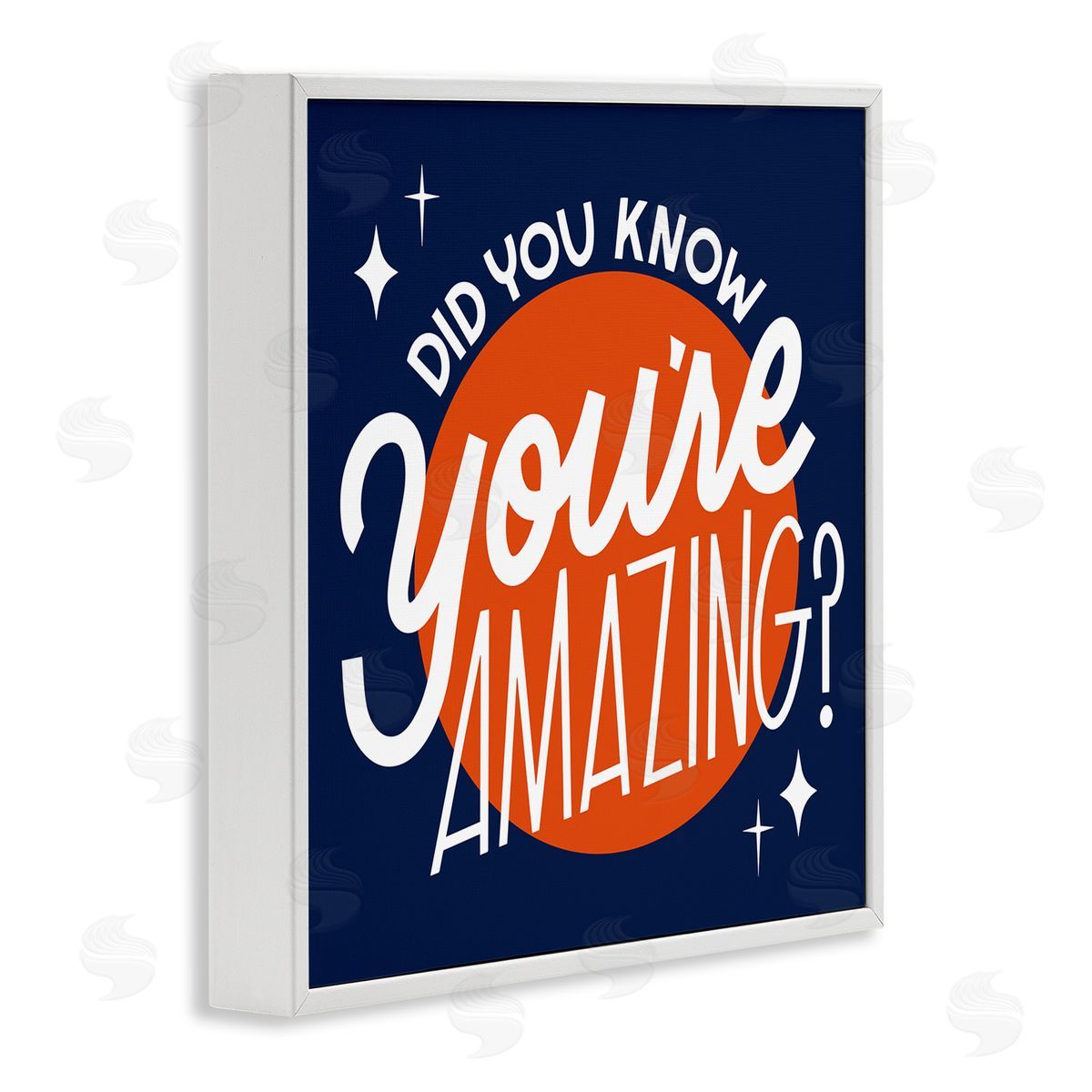 Hey Bre! Creative Studio You're Amazing Blue & Orange White Framed Glicee Wall Art Print