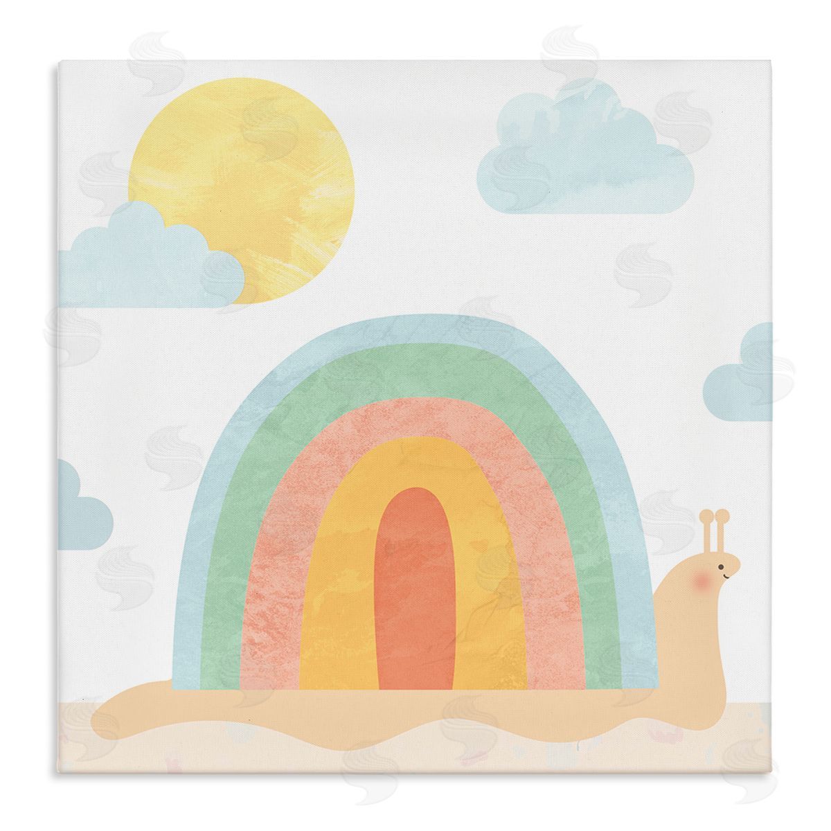 Stupell Studio Snail Striped Rainbow Shell  Stretched Canvas Wall Art Print