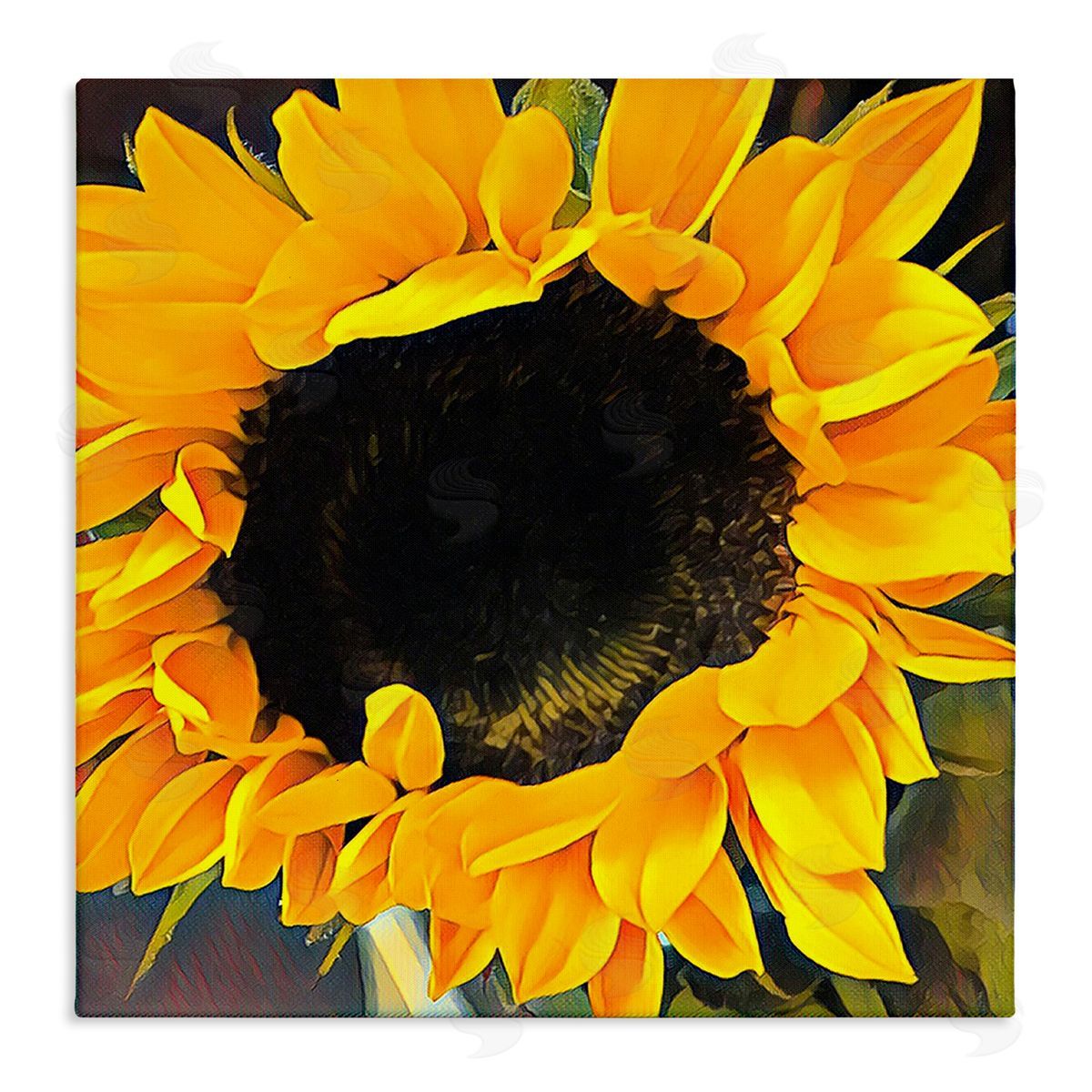 Jessica Manelis Yellow Sunflower Summer Garden Stretched Canvas Wall Art Print