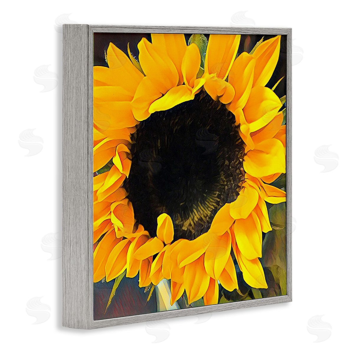 Jessica Manelis Yellow Sunflower Summer Garden Gray Framed Glicee Wall Art Print