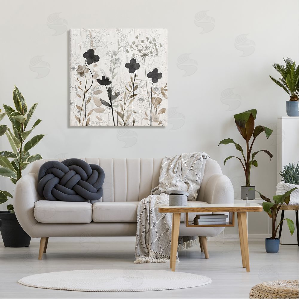 Livi Finn Wild Blooms Botanical Pattern Canvas Wall Art in Room