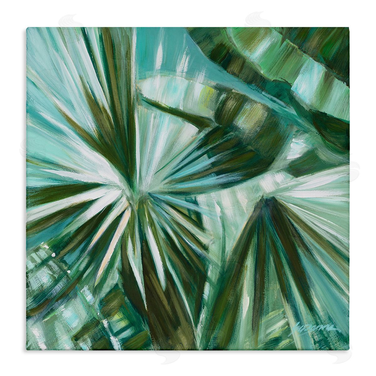 Suzanne Wilkins Tropical Plant Leaves Abstraction Stretched Canvas Wall Art Print