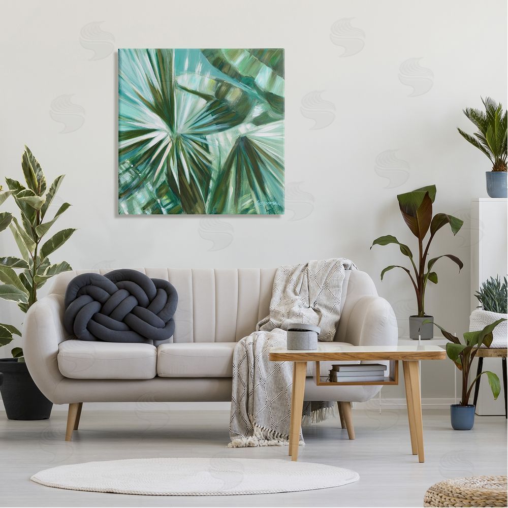 Suzanne Wilkins Tropical Plant Leaves Abstraction Canvas Wall Art in Room