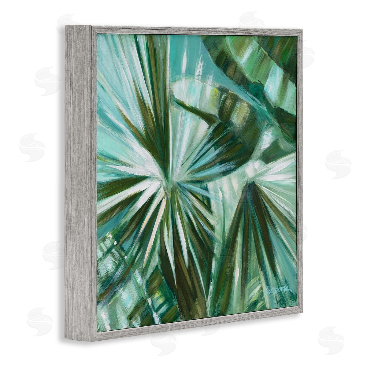 Suzanne Wilkins Tropical Plant Leaves Abstraction Gray Framed Glicee Wall Art Print