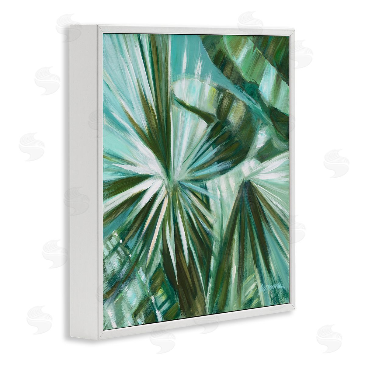 Suzanne Wilkins Tropical Plant Leaves Abstraction White Framed Glicee Wall Art Print