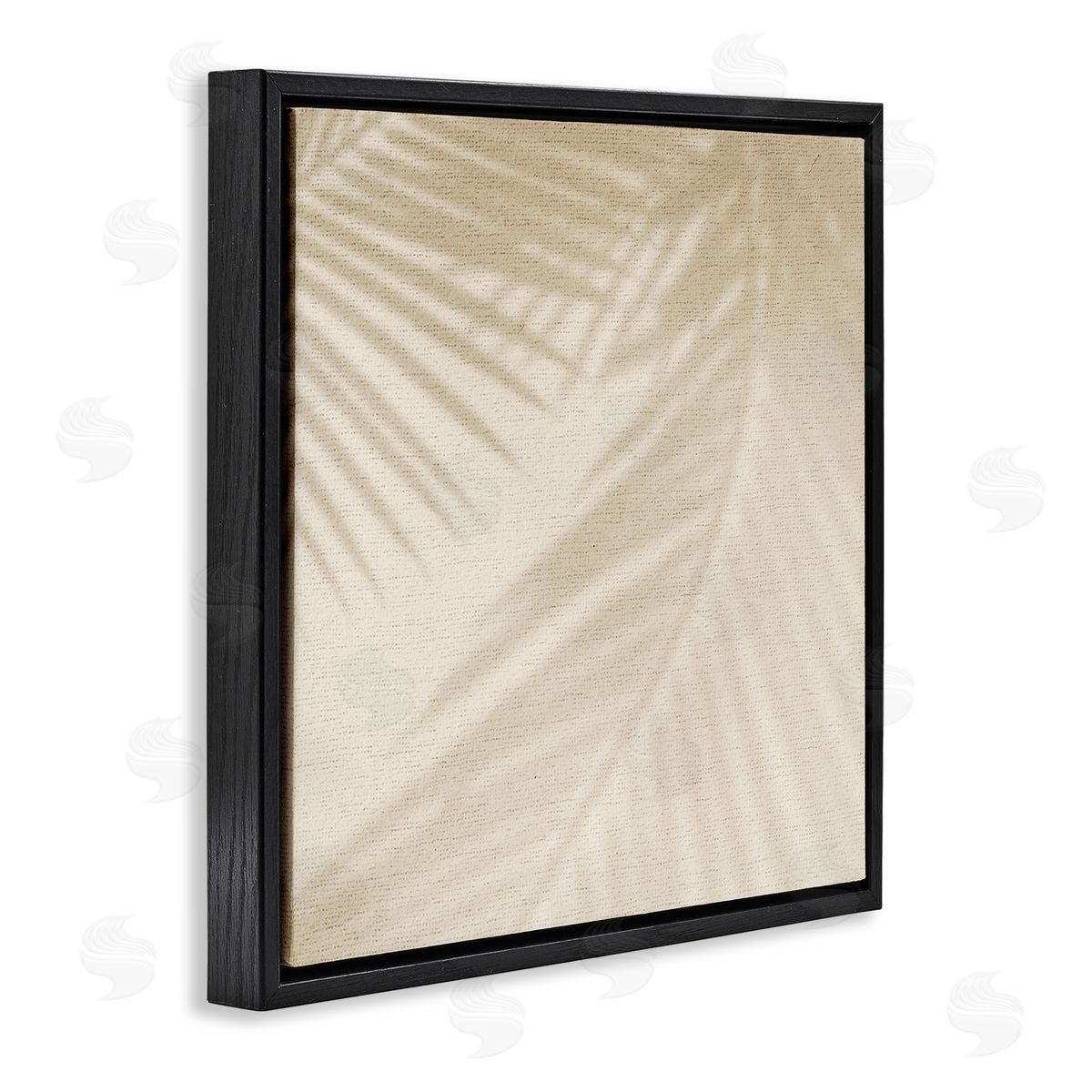 Stupell Studio Soft Beige Neutral Palm Leaves Black Floating Frame Canvas Wall Art Print