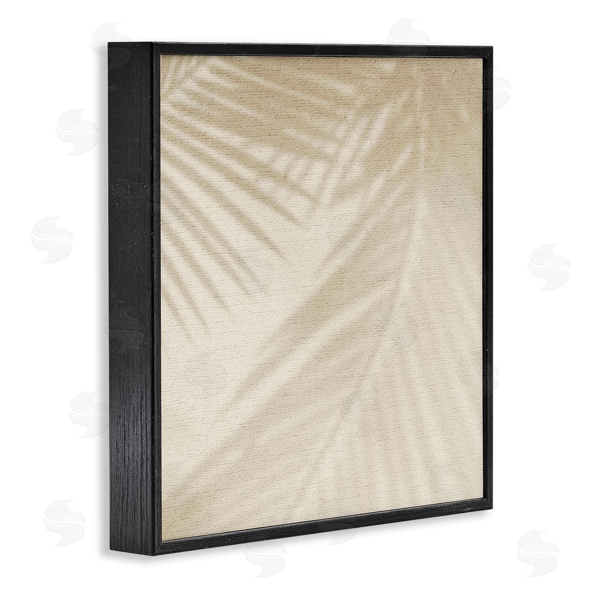 Stupell Studio Soft Beige Neutral Palm Leaves Black Framed Glicee Wall Art Print