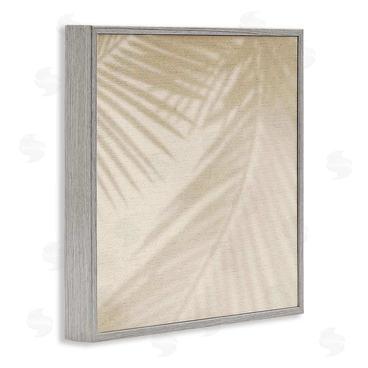 Stupell Studio Soft Beige Neutral Palm Leaves Gray Framed Glicee Wall Art Print