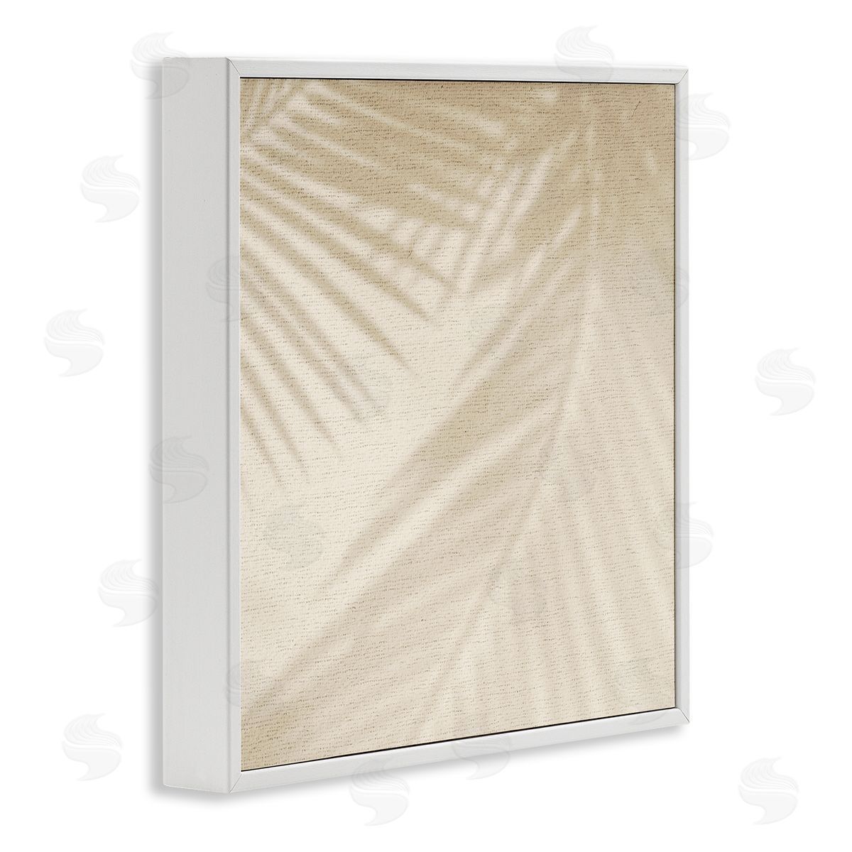 Stupell Studio Soft Beige Neutral Palm Leaves White Framed Glicee Wall Art Print