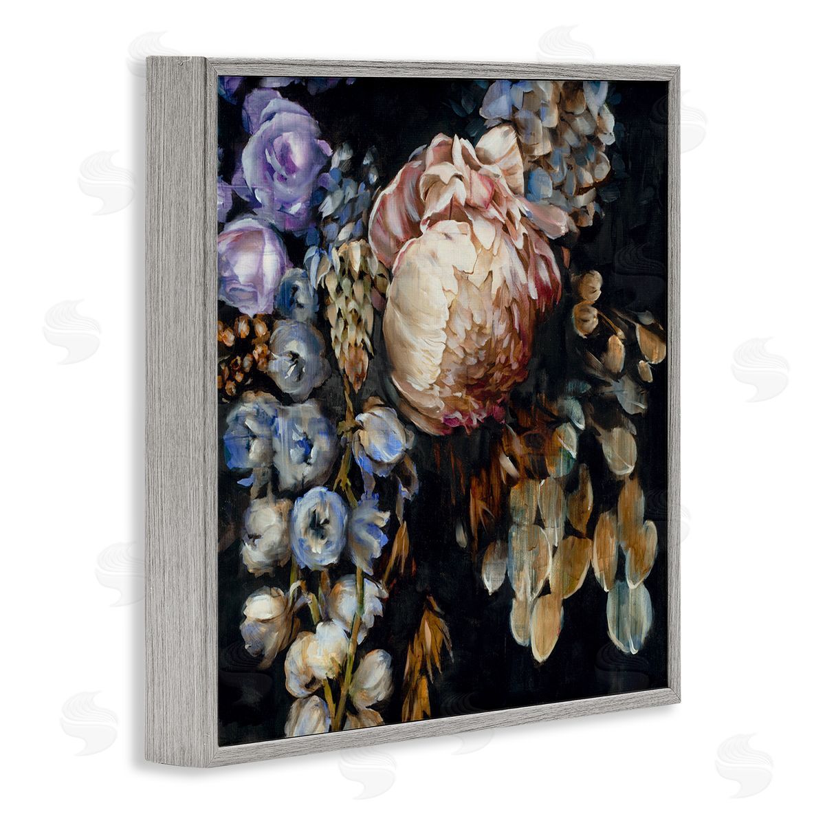 Liz Jardine Traditional Floral Arrangement Gray Framed Glicee Wall Art Print