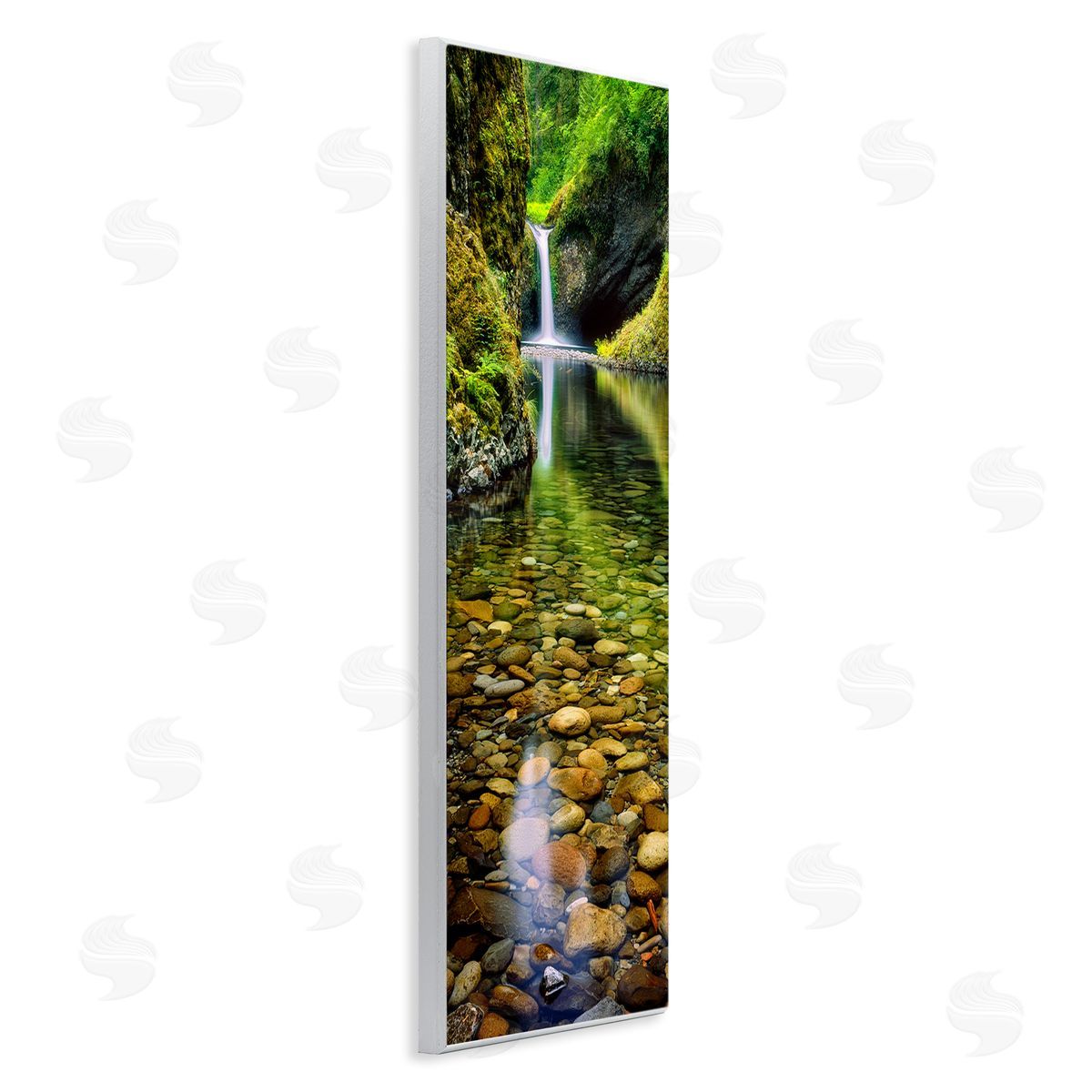 Clear Stream Waterfall Photography Wood Plaque Wall Art, Home Decor by Dennis Frates