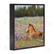 Nina Blue | Foal Horse Lounging Flower Meadow