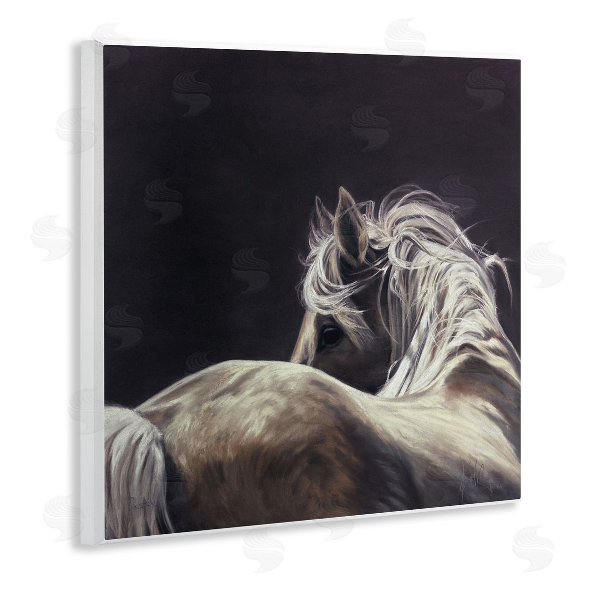 Kim McElroy Windblown Horse Mane Portrait Wooden Wall Plaque Art Print