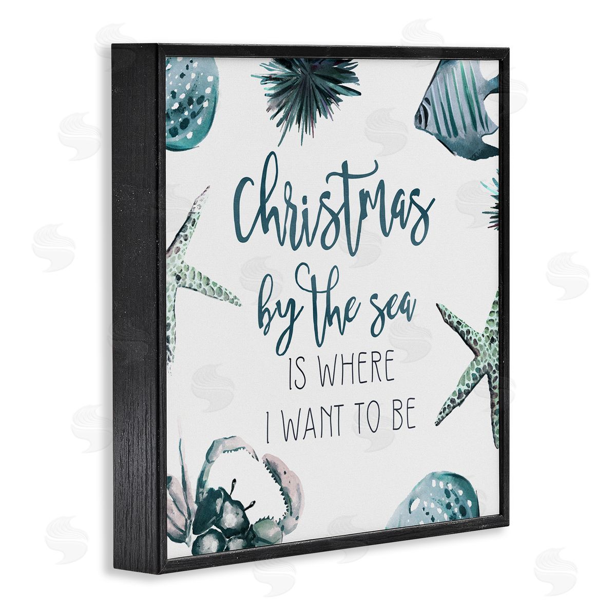 Ziwei Li Christmas By The Sea Nautical Black Framed Glicee Wall Art Print