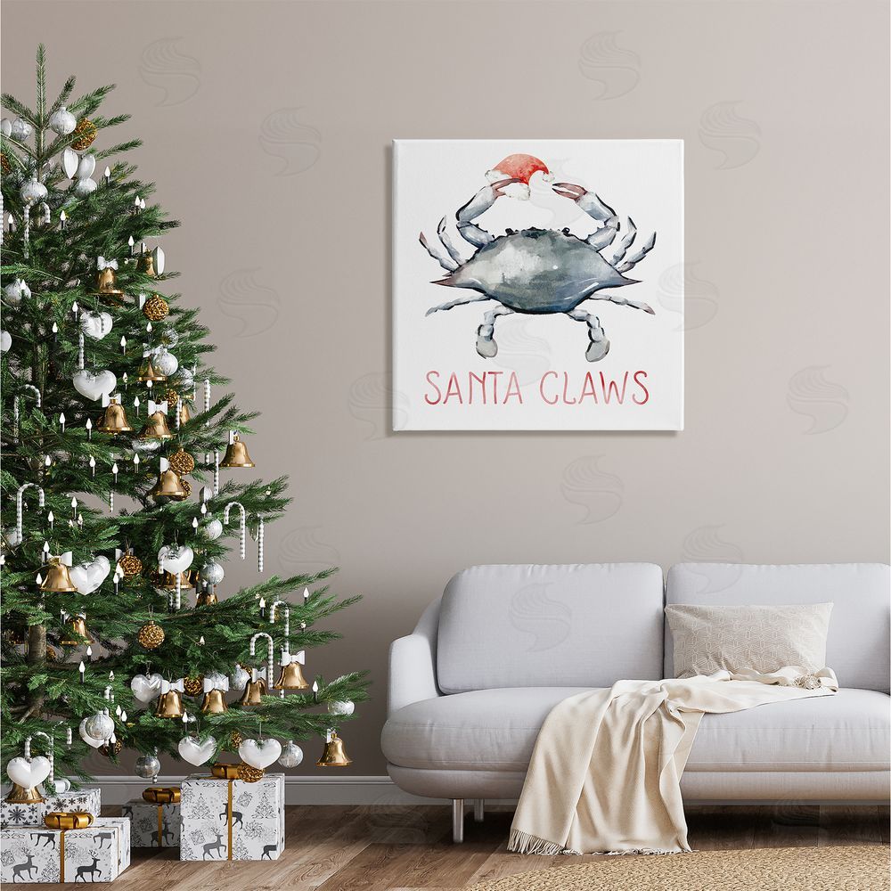 Ziwei Li Santa Claws Holiday Crab Canvas Wall Art in Room