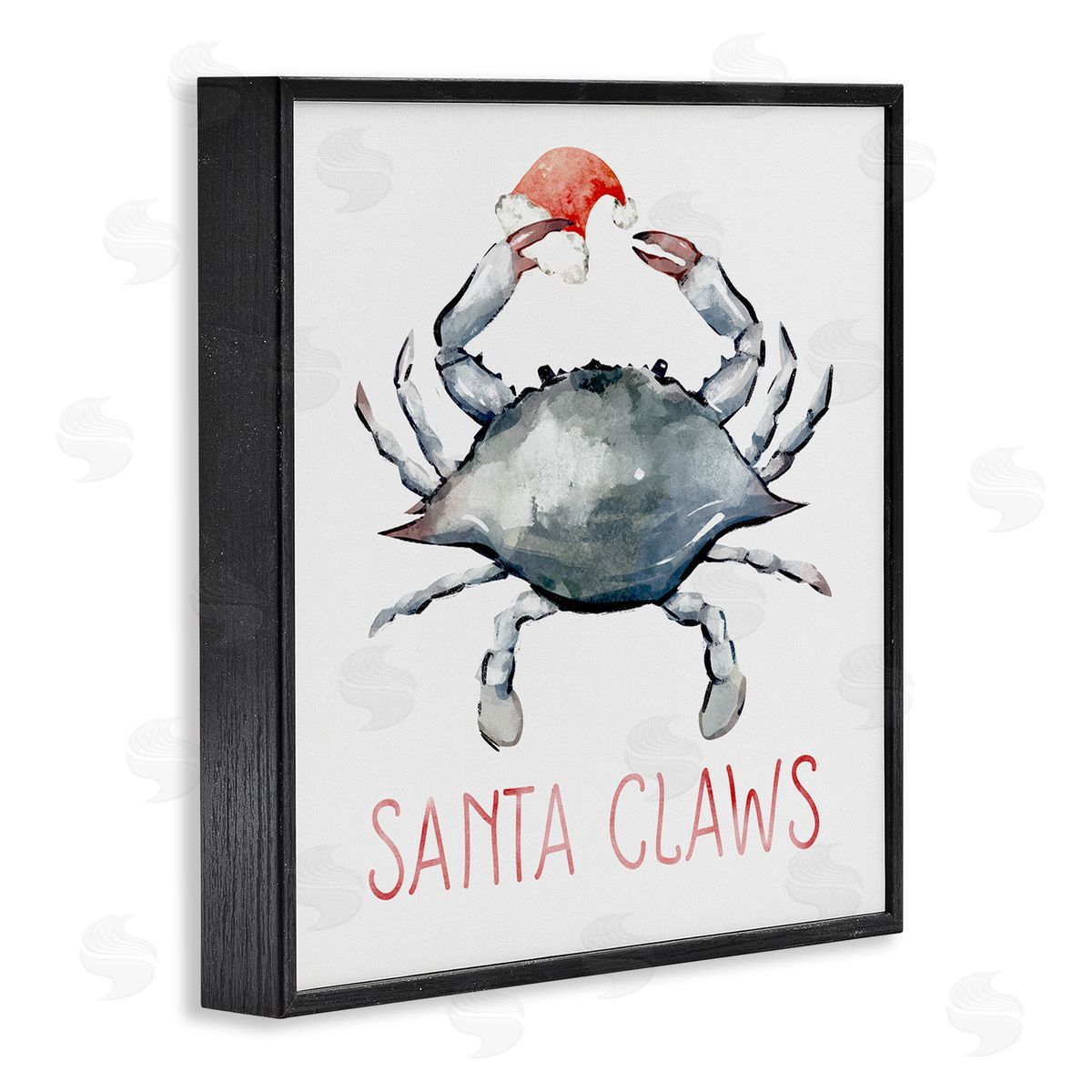 Ziwei Li Santa Claws Holiday Crab Black Framed Glicee Wall Art Print