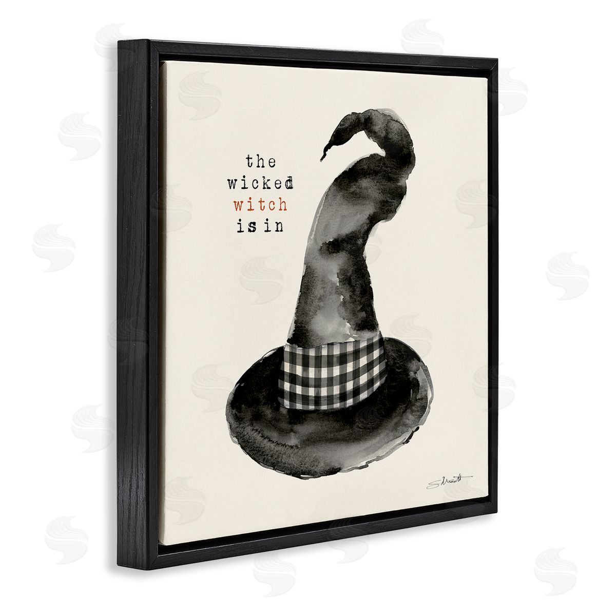 Stephanie Workman Marrott The Wicked Witch Is In Halloween Black Floating Frame Canvas Wall Art Print