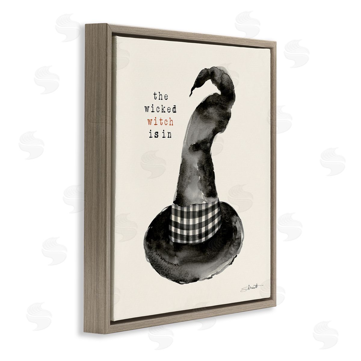 Stephanie Workman Marrott The Wicked Witch Is In Halloween Brown Floating Frame Canvas Wall Art Print