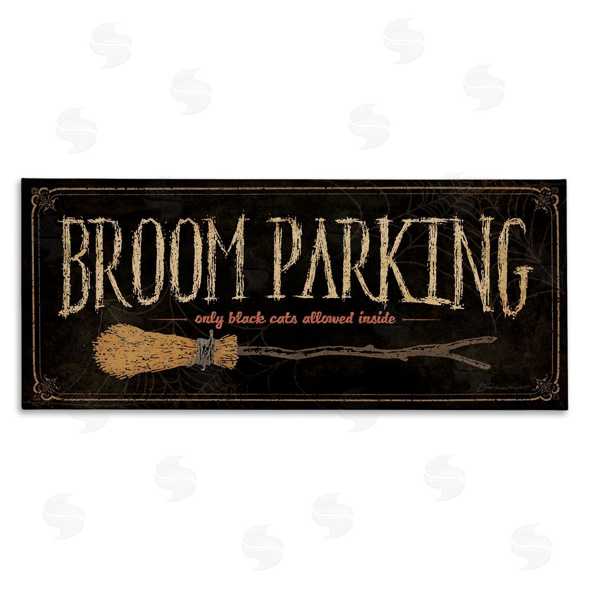 Broom Parking Black Cats Allowed Canvas Wall Art, Home Decor by Stephanie Workman Marrott