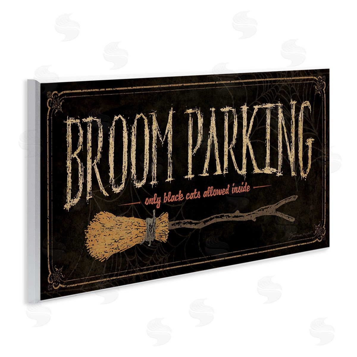 Broom Parking Black Cats Allowed Wood Plaque Wall Art, Home Decor by Stephanie Workman Marrott