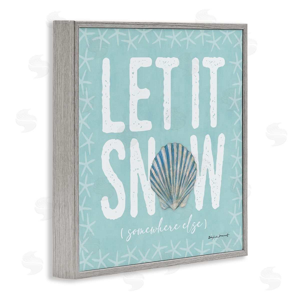 Stephanie Workman Marrott Let It Snow Somewhere Else Holiday Gray Framed Glicee Wall Art Print