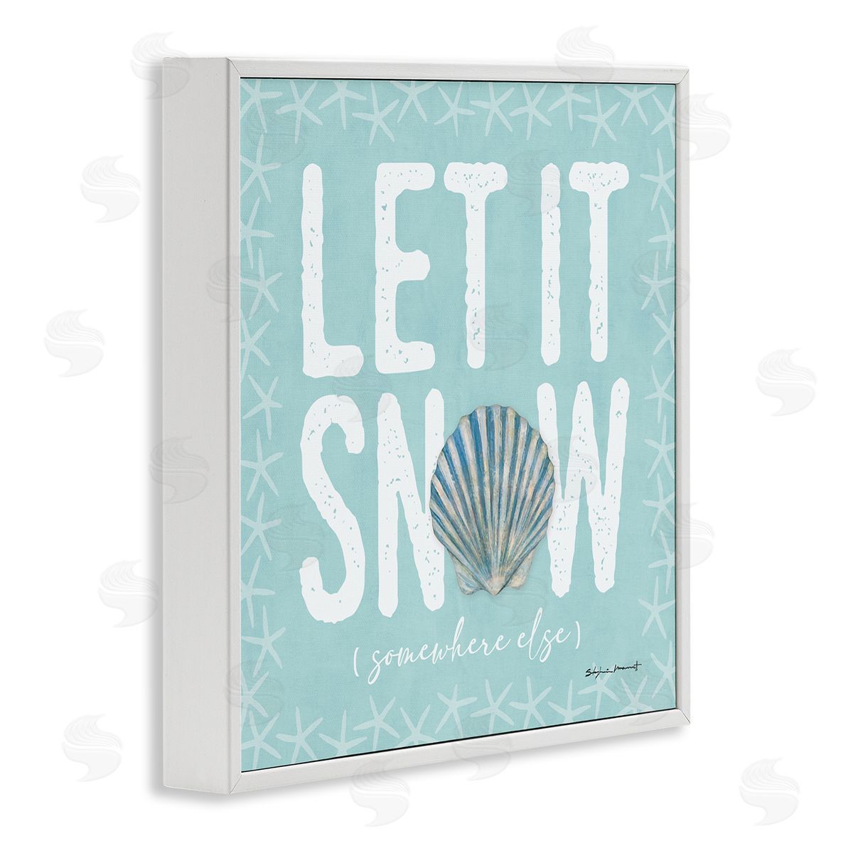Stephanie Workman Marrott Let It Snow Somewhere Else Holiday White Framed Glicee Wall Art Print