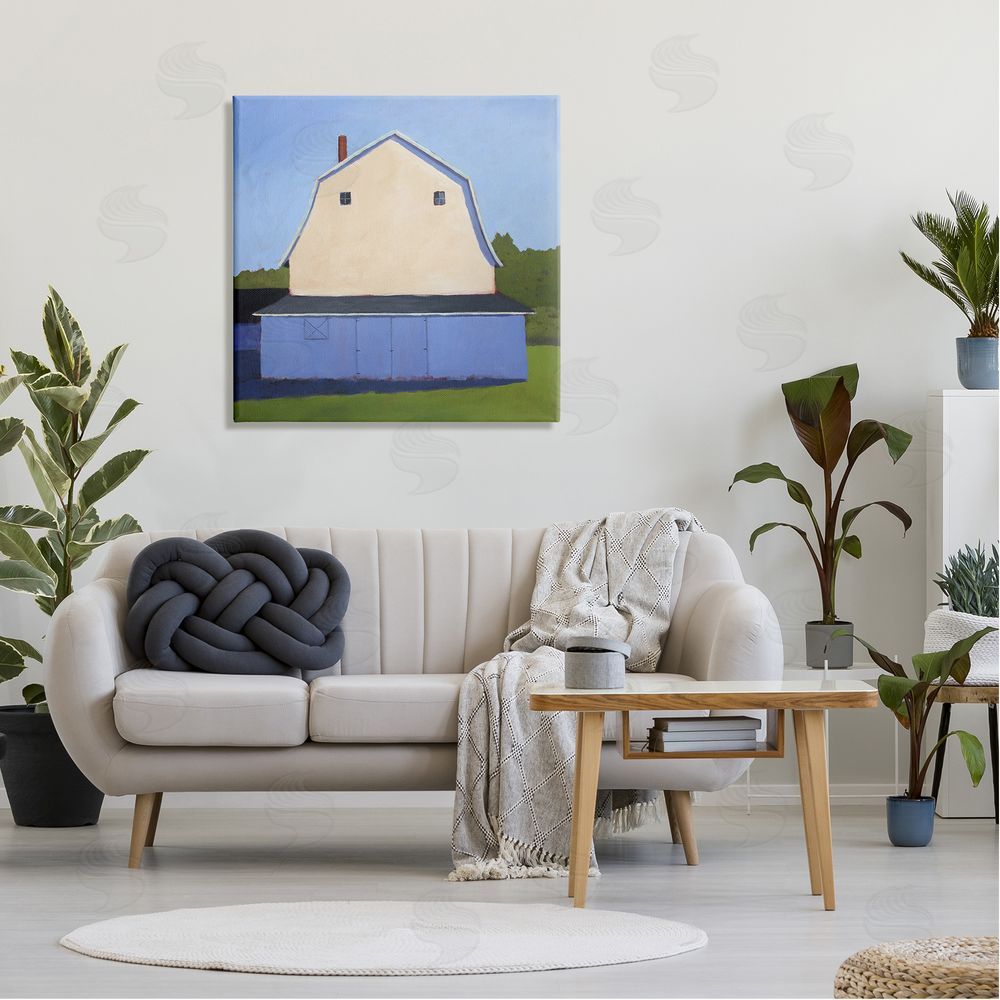 Carol Young White Barn Farmland Landscape Canvas Wall Art in Room